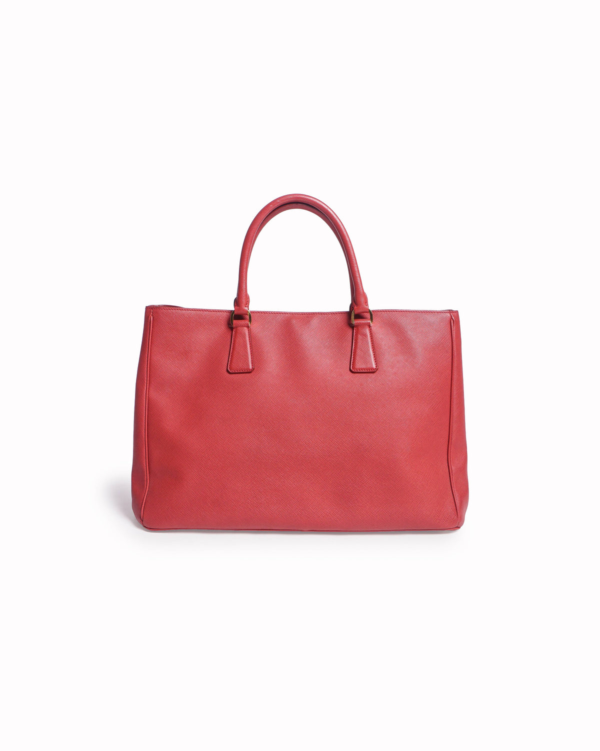 Prada Red Saffiano Lux Leather Large Tote Bag