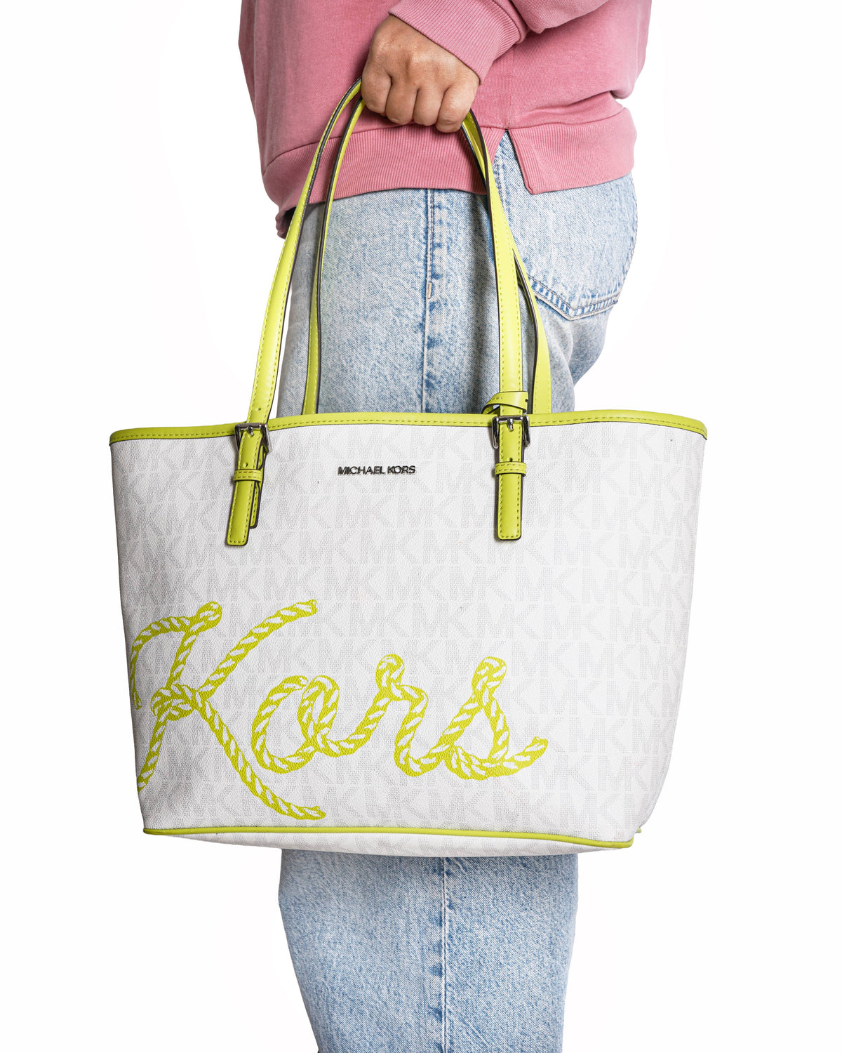 Michael kors jet set large logo tote