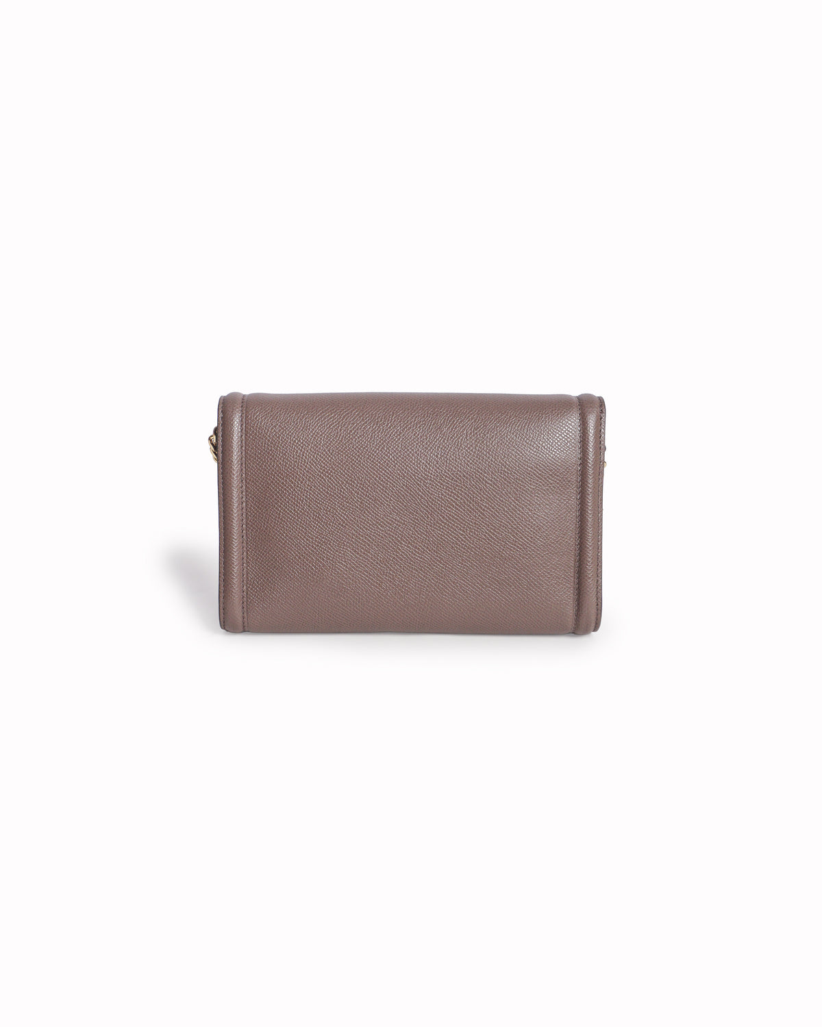 Salvatore Ferragamo Taupe Saffiano Leather Vara Bow Ginny Crossbody Bag