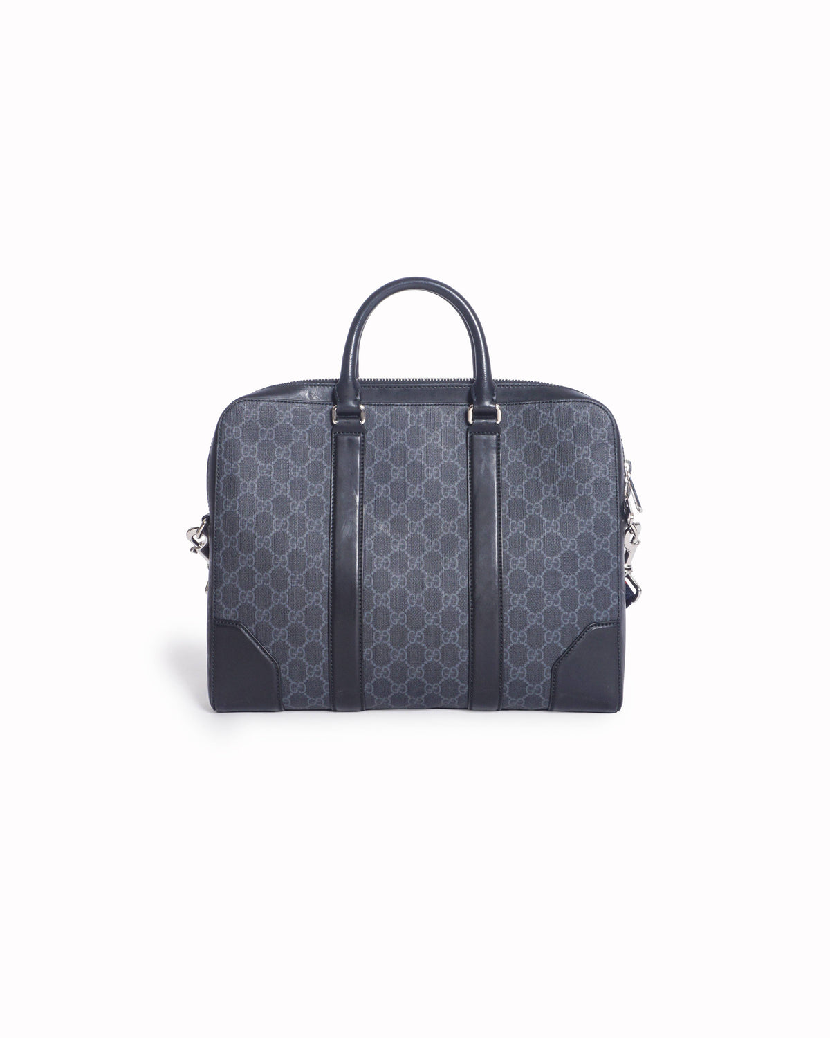 Gucci Black & Grey GG Supreme Canvas Business Briefcase