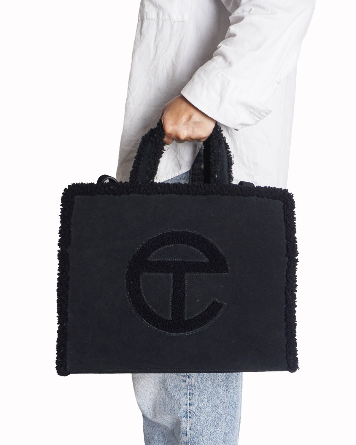 UGG x TELFAR Shearling Black Shopper Tote