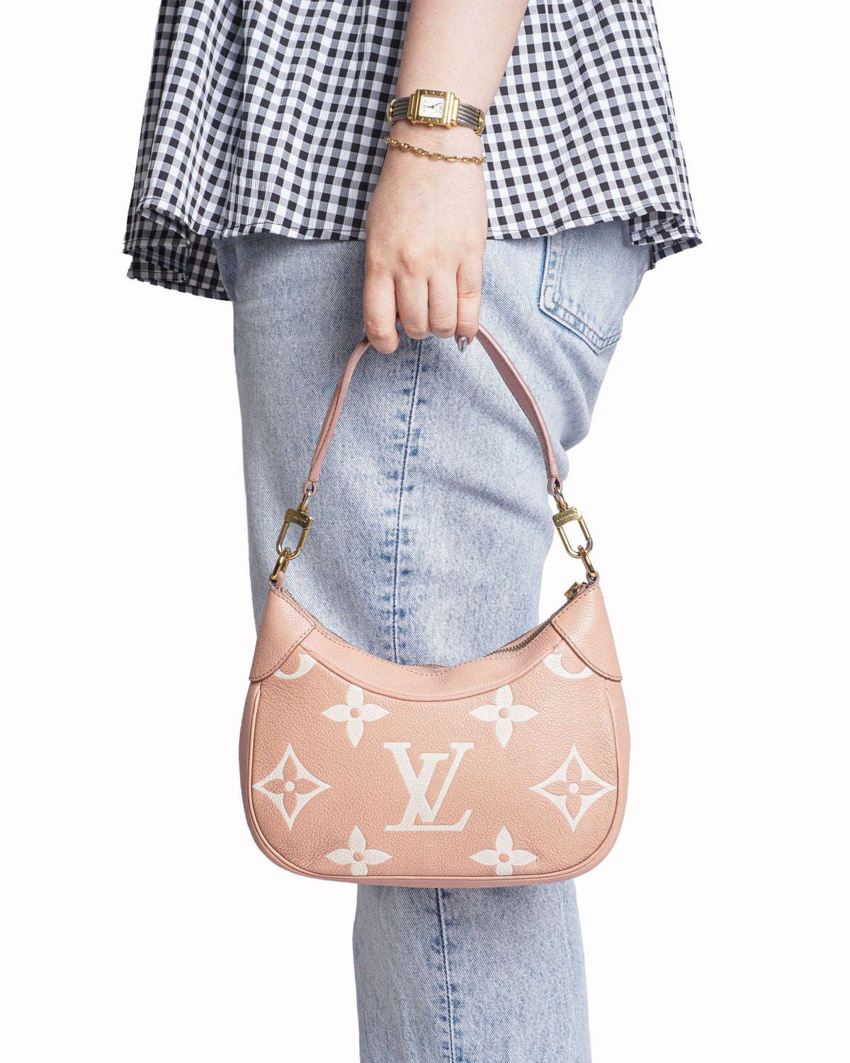 Louis Vuitton Bagatelle Small Hobo Pink Monogram Empreinte