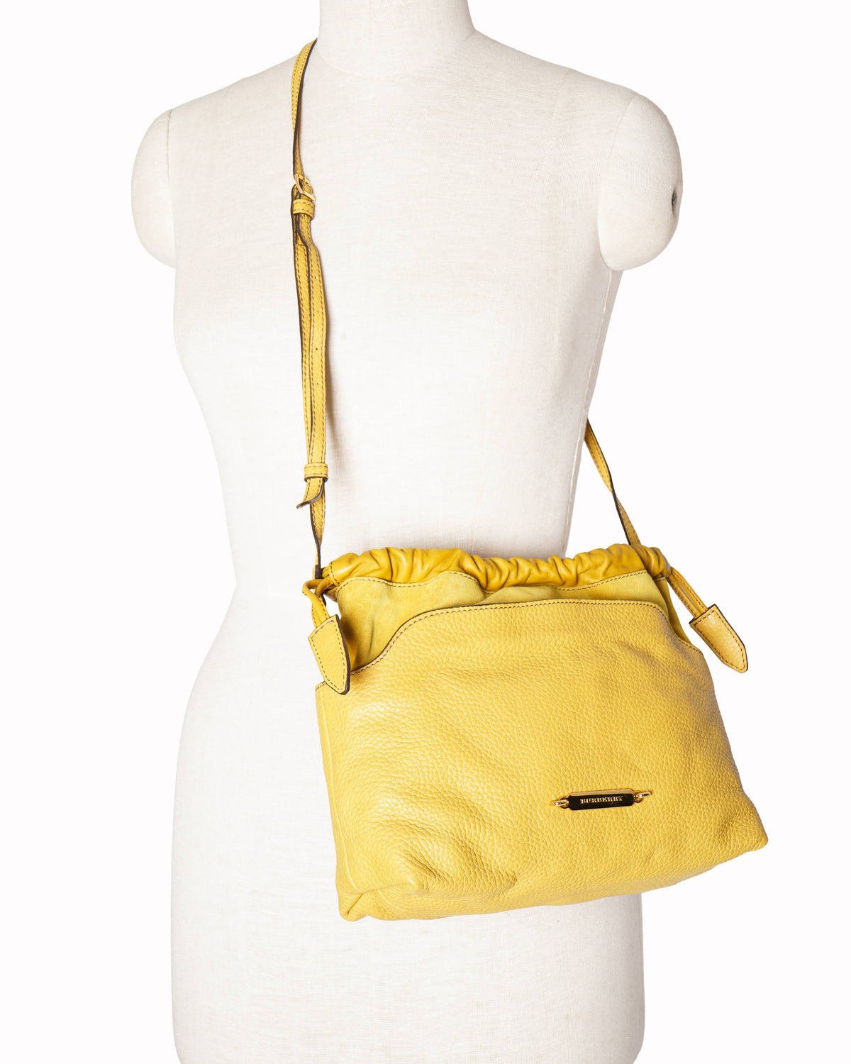 New Burberry Little Crush Leather Crossbody Bag In Yellow