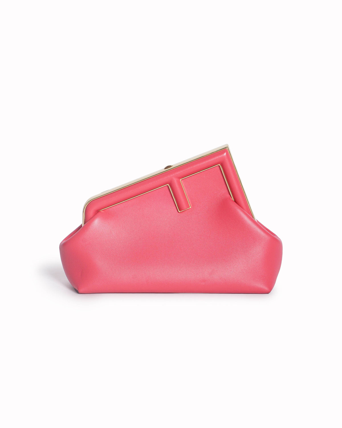 Fendi First Medium Pink Leather Asymmetric F Clasp Bag