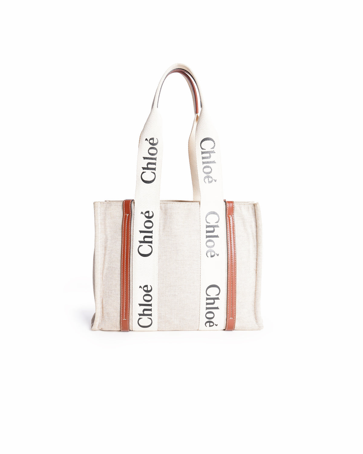 Chloé Beige Woody Medium Tote Bag