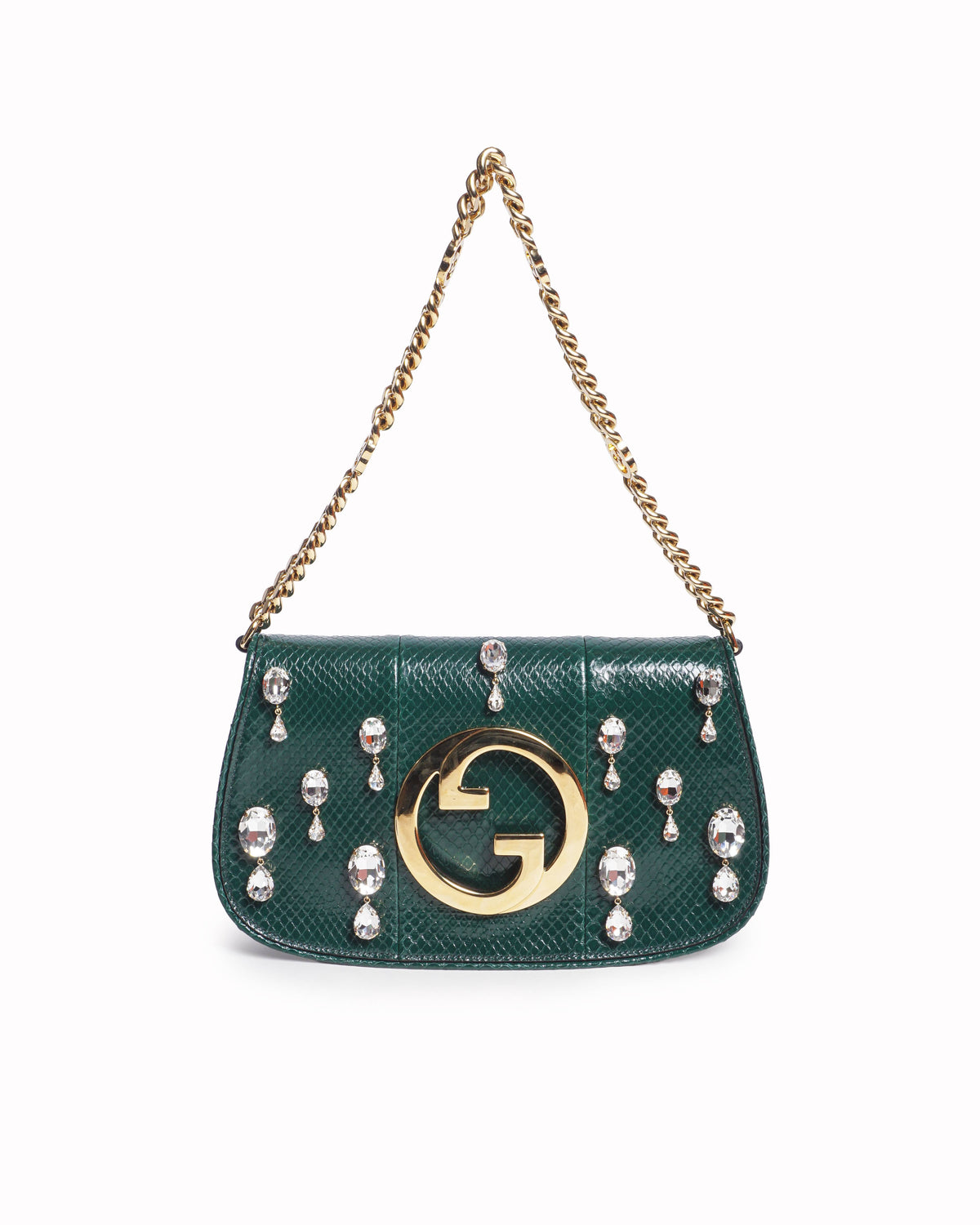 Gucci Nojum Blondie Green Python Crystal Shoulder Bag