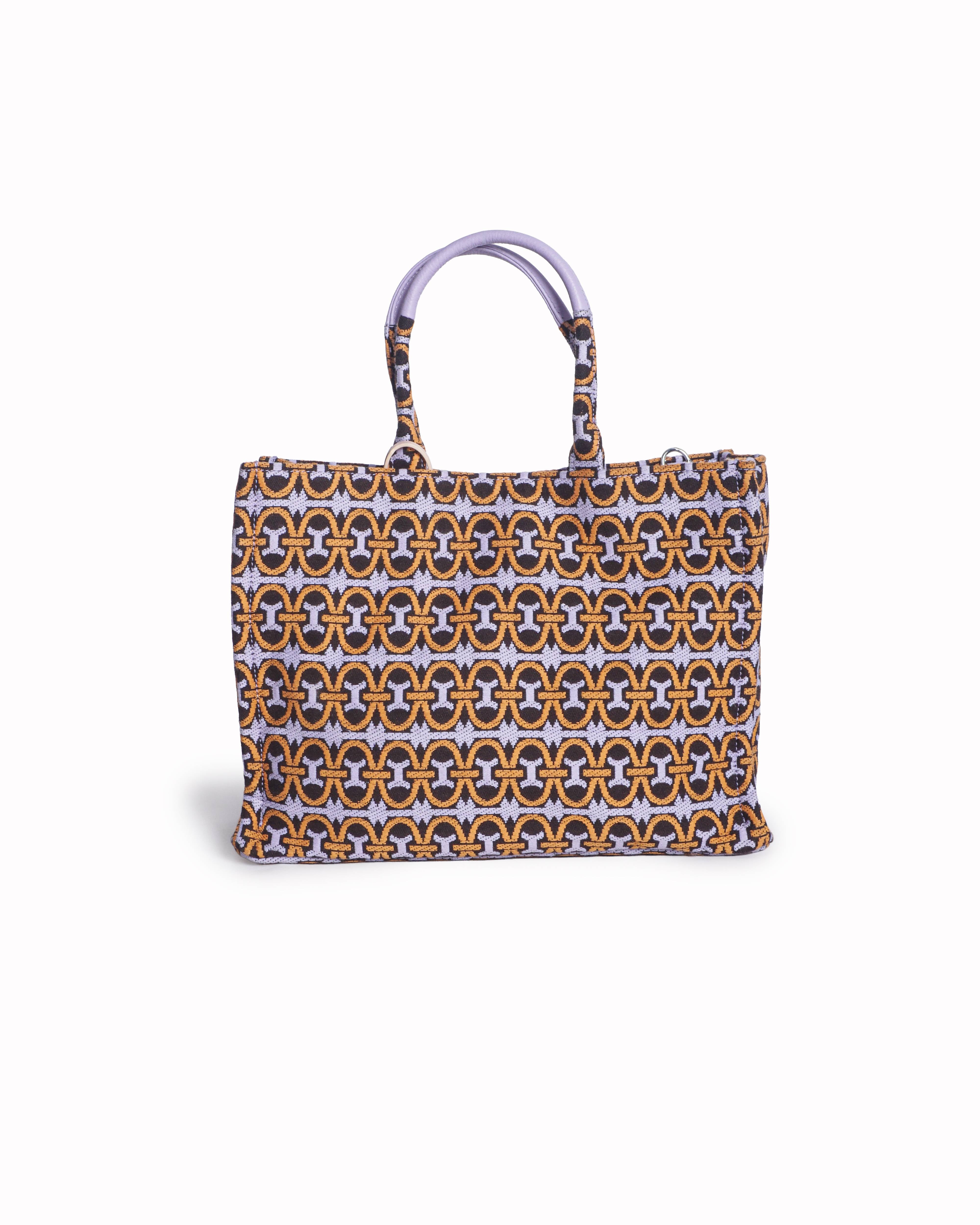 Coccinelle Monogram Woven Canvas Tote Bag