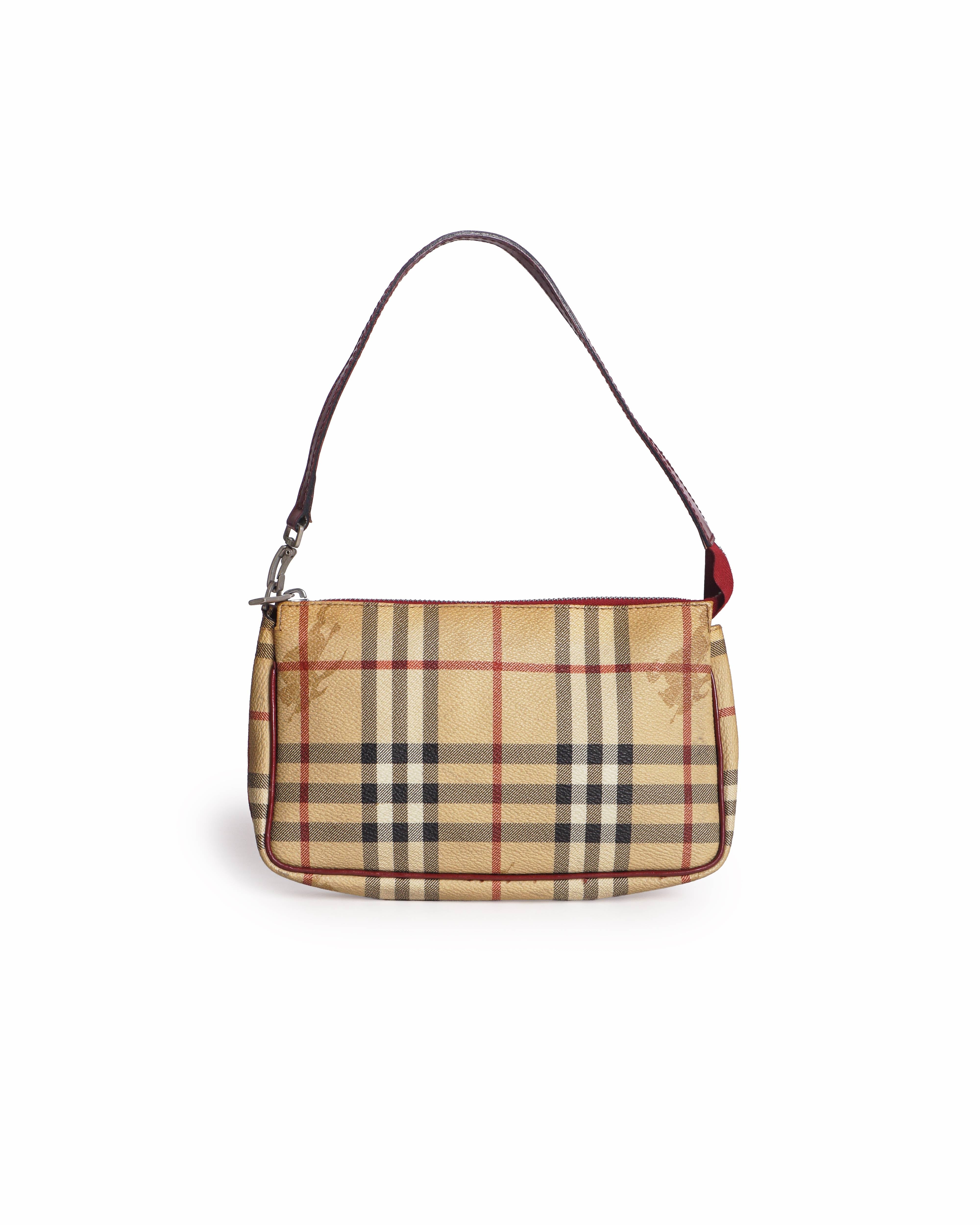 Burberry Haymarket Check Coated Canvas Pochette Pouch