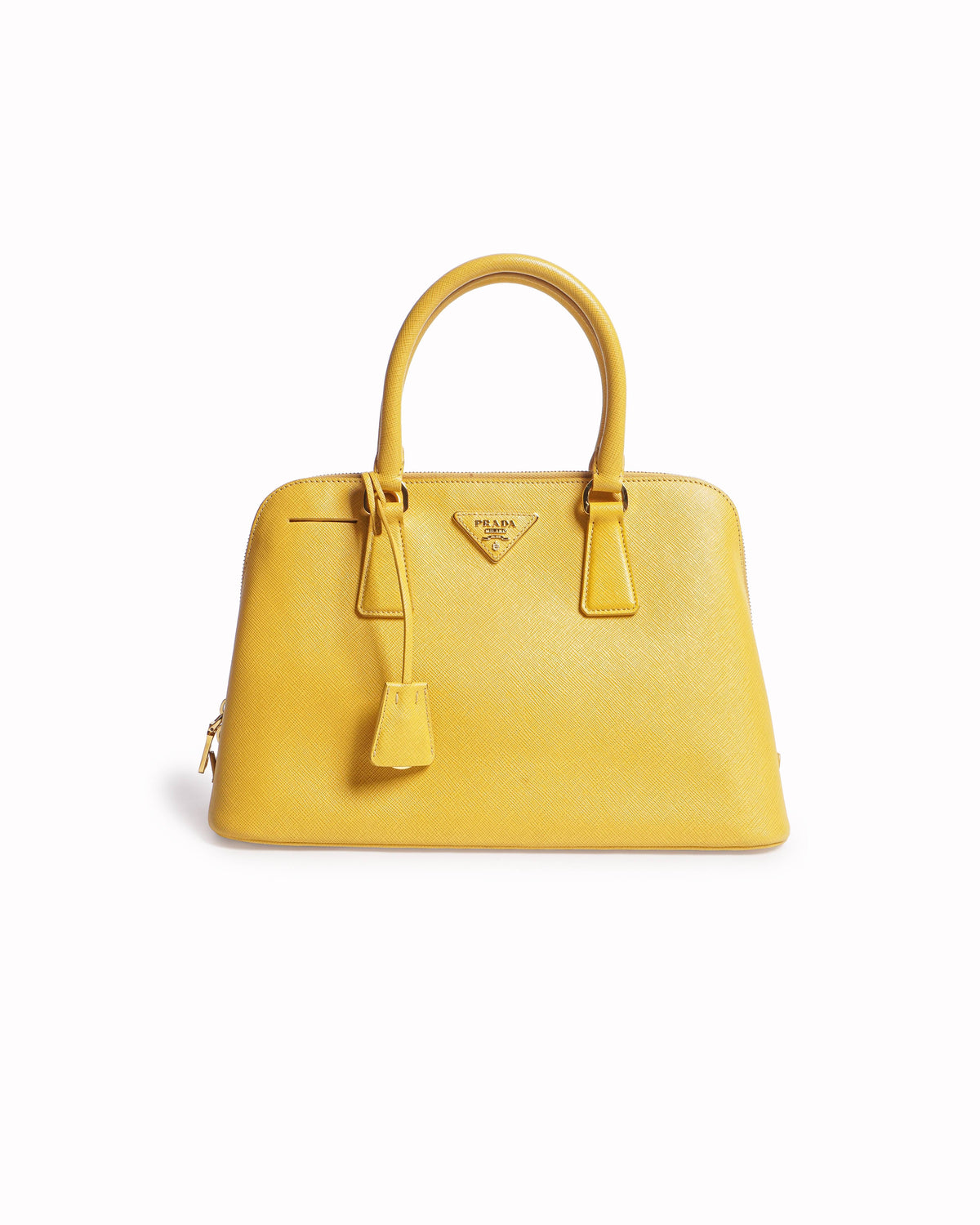 Prada Yellow Saffiano Leather Galleria Dome Tote Bag