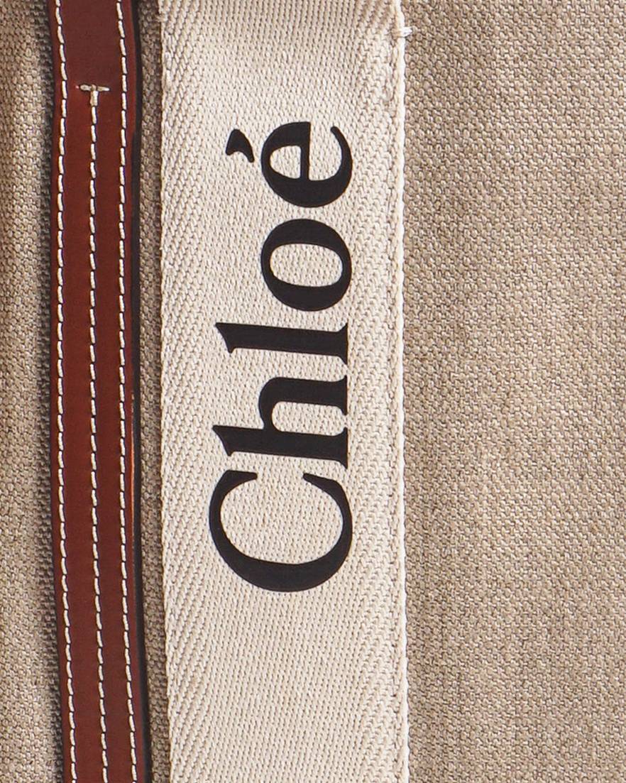 Chloé Woody Medium Canvas Tote Bag
