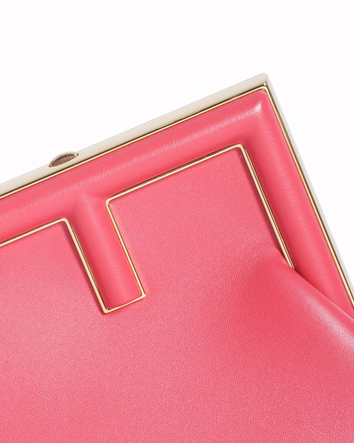 Fendi First Medium Pink Leather Asymmetric F Clasp Bag