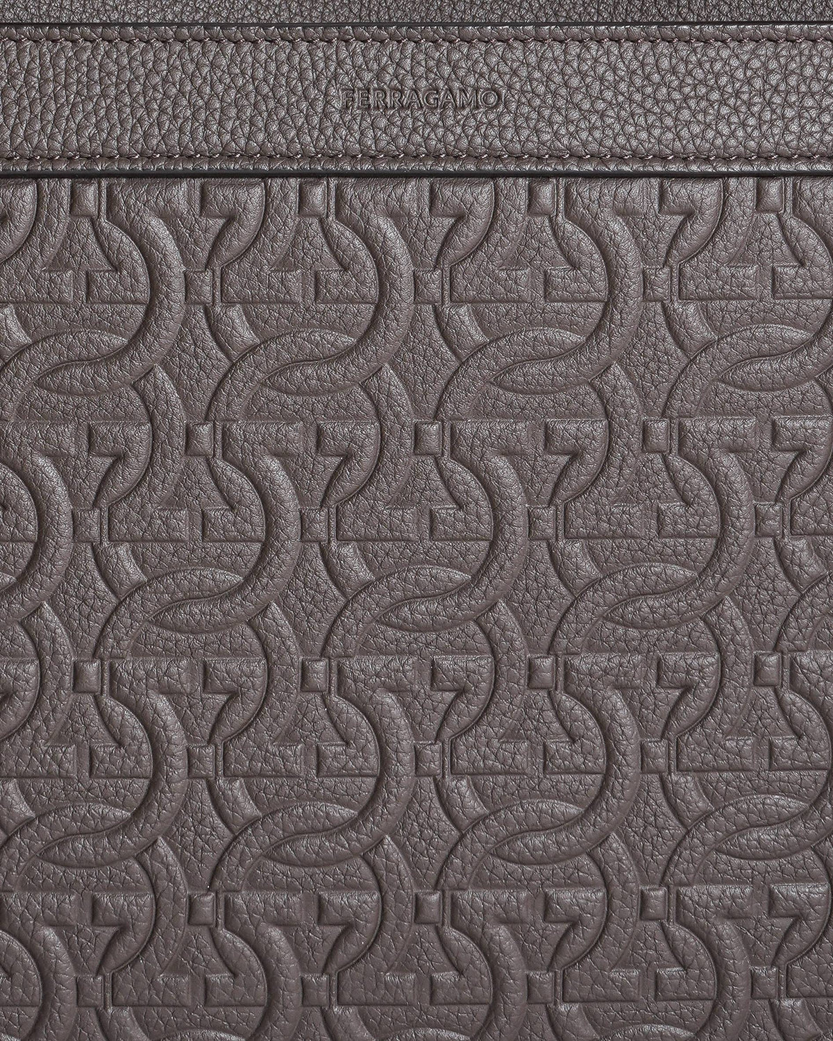 Salvatore Ferragamo 
Gancini Leather Briefcase in brown