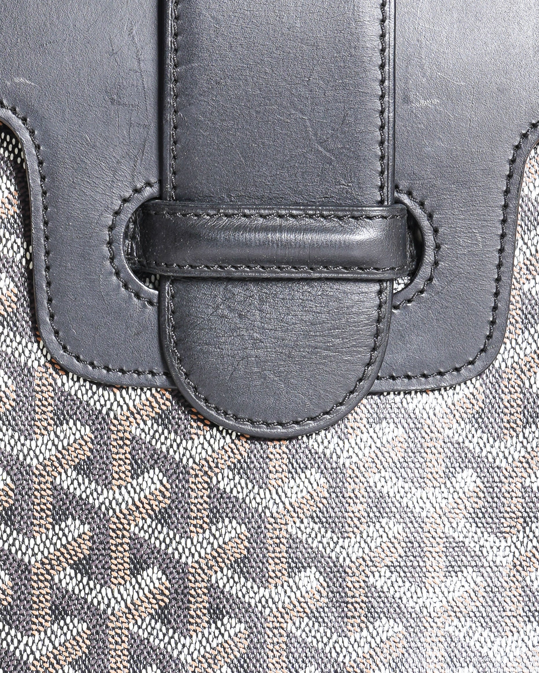Goyard Black Coated Canvas and Leather PM Saigon Top Handle Bag