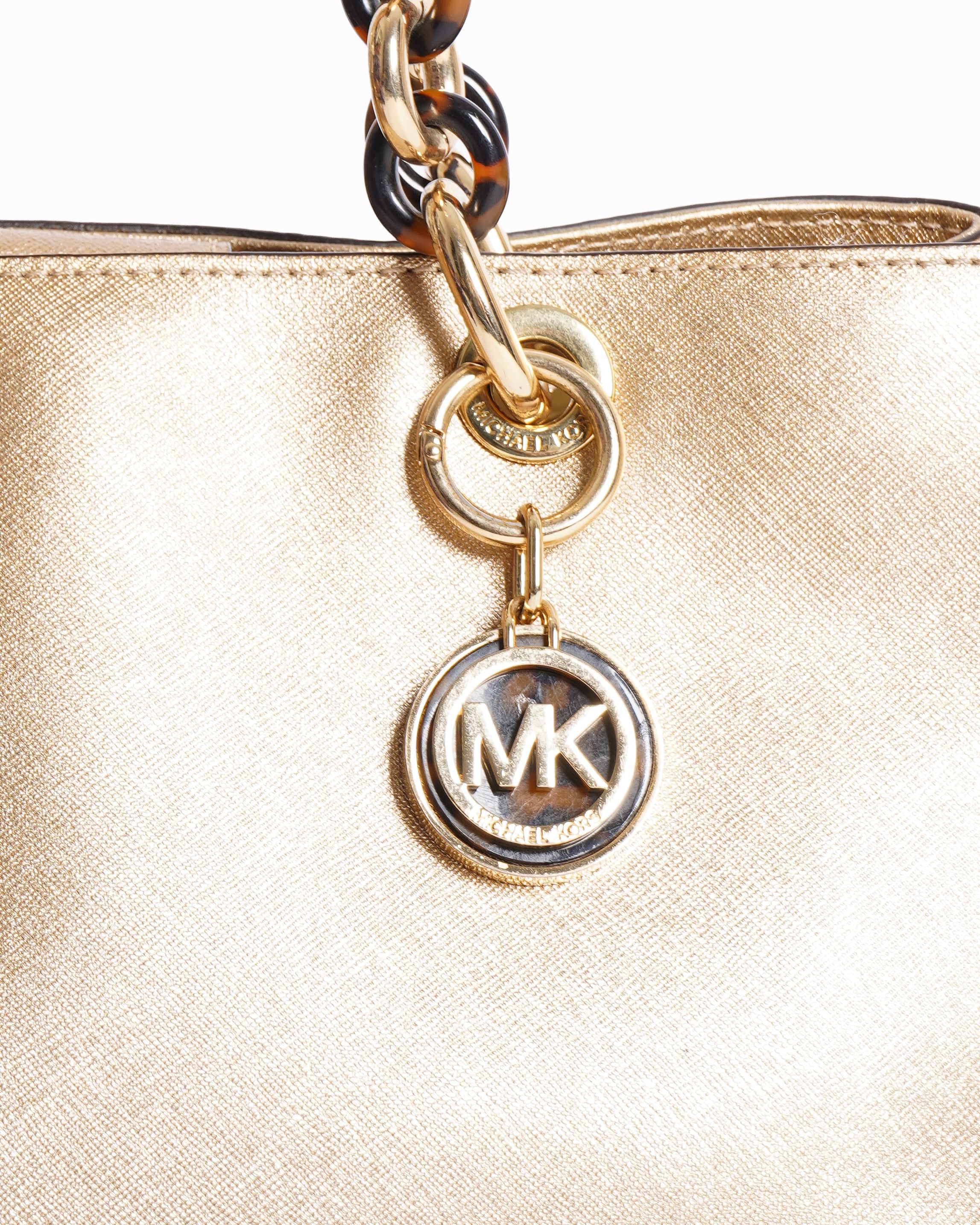 Michael Kors Cynthia Shoulder Bag In Gold Tone