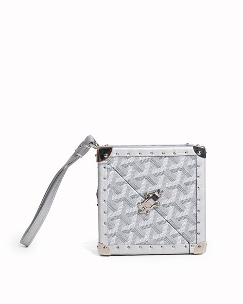 New Goyard De Trunk Bag In Metallic Silver Goyardine Palladium Hardware