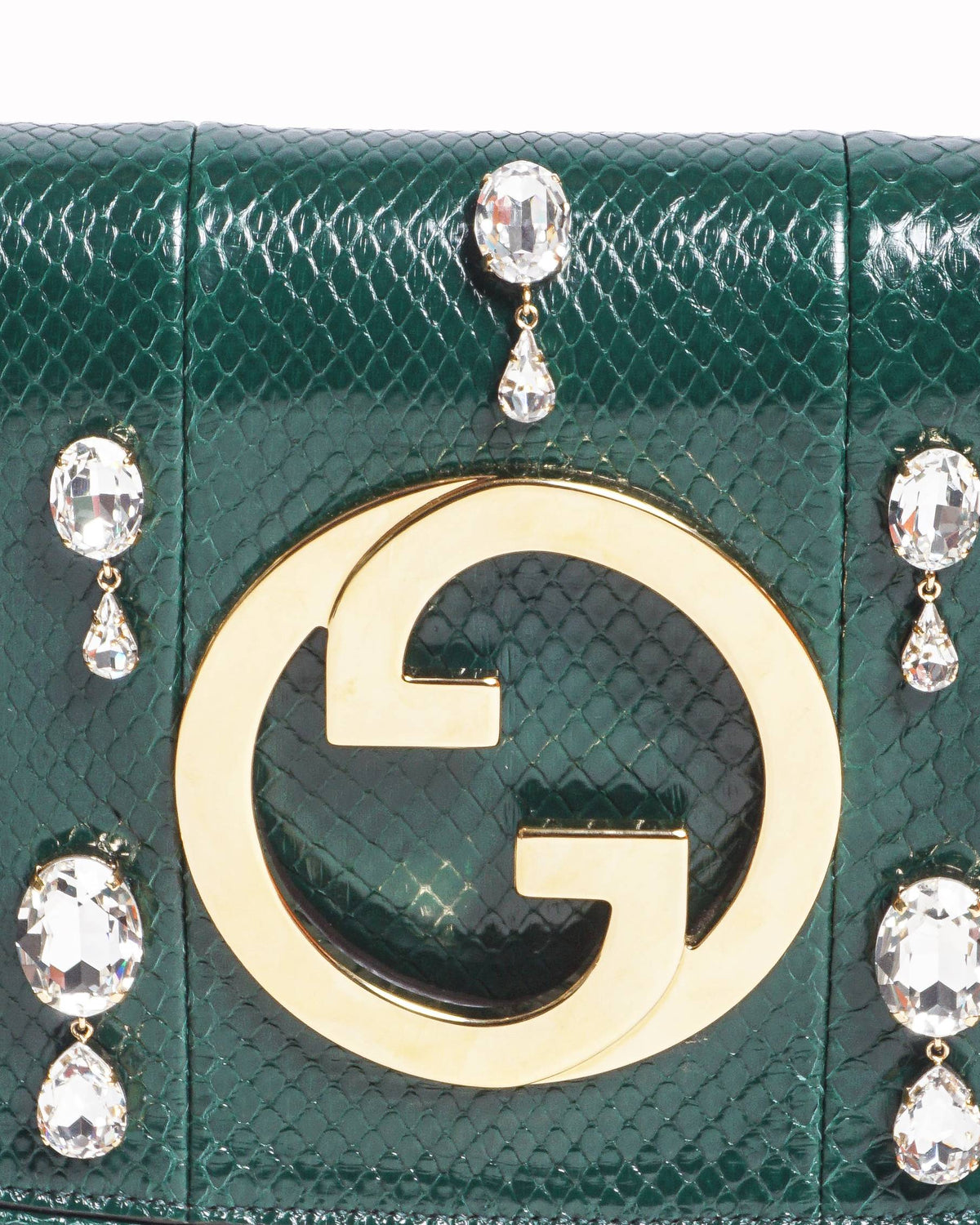 Gucci Nojum Blondie Green Python Crystal Shoulder Bag