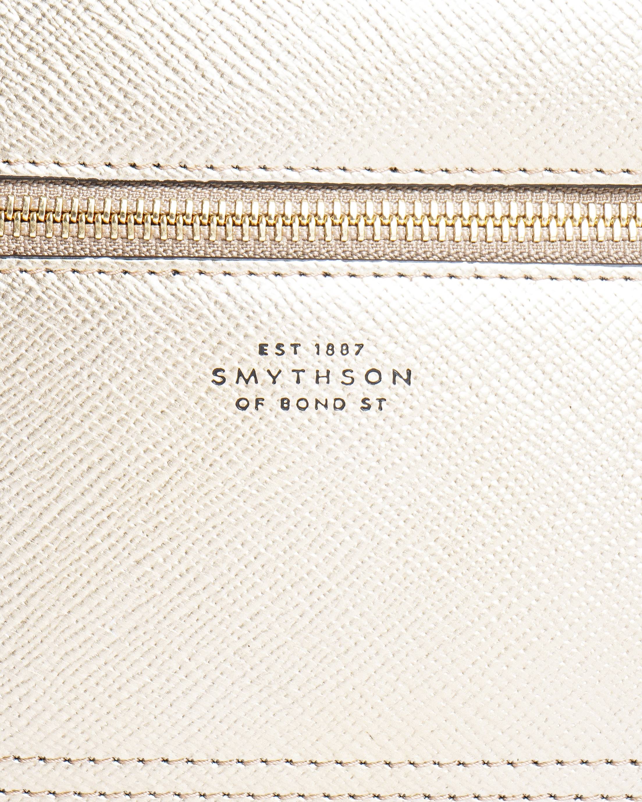 Smythson Metallic Gold Crossgrain Leather Camera Bag
