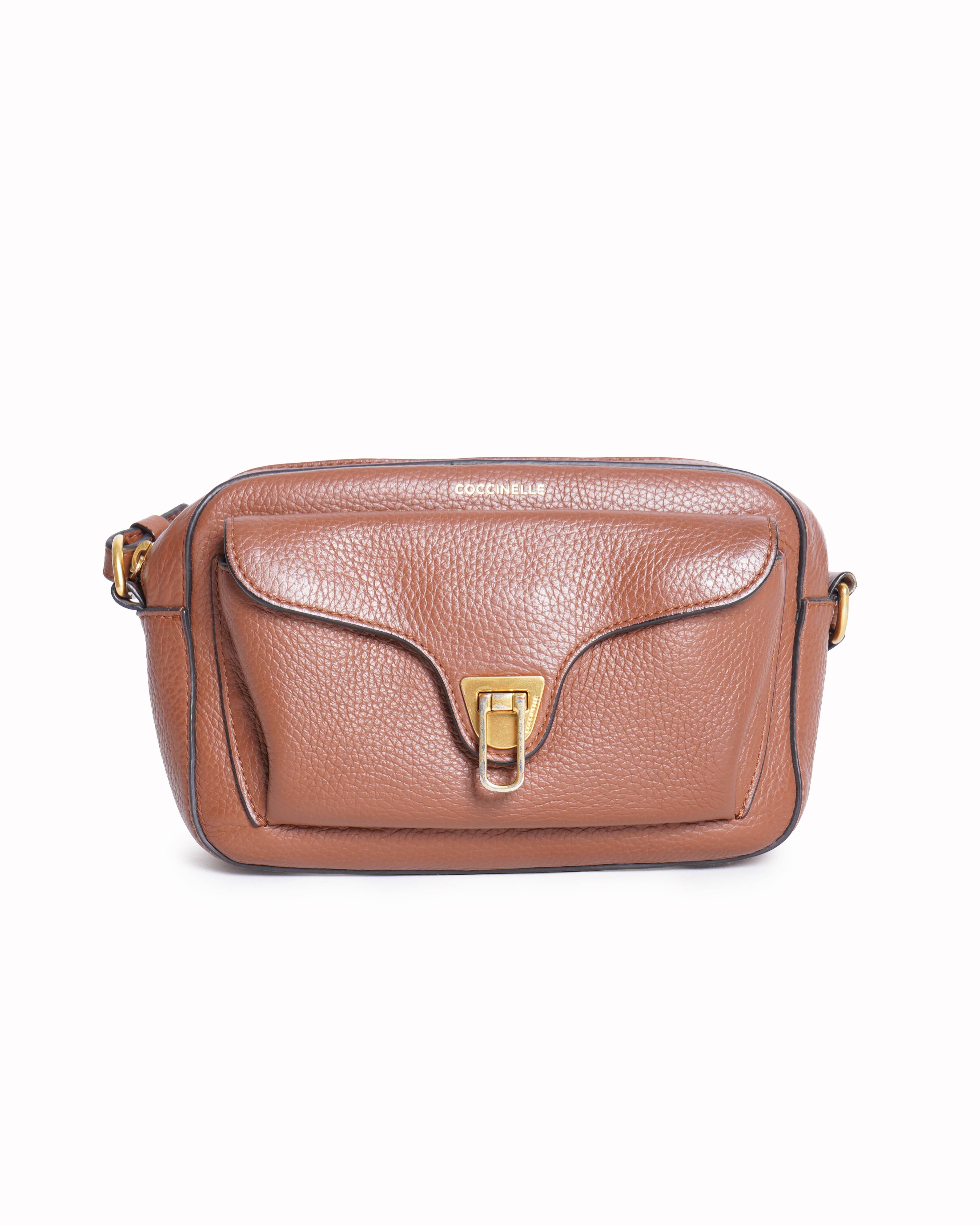 Coccinelle Beat Soft Brown Leather Crossbody Bag