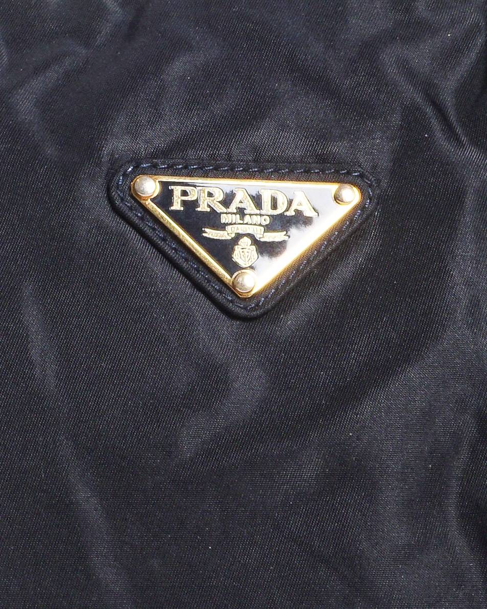 Prada Tessuto Black Nylon Chain-Strap Shoulder Bag