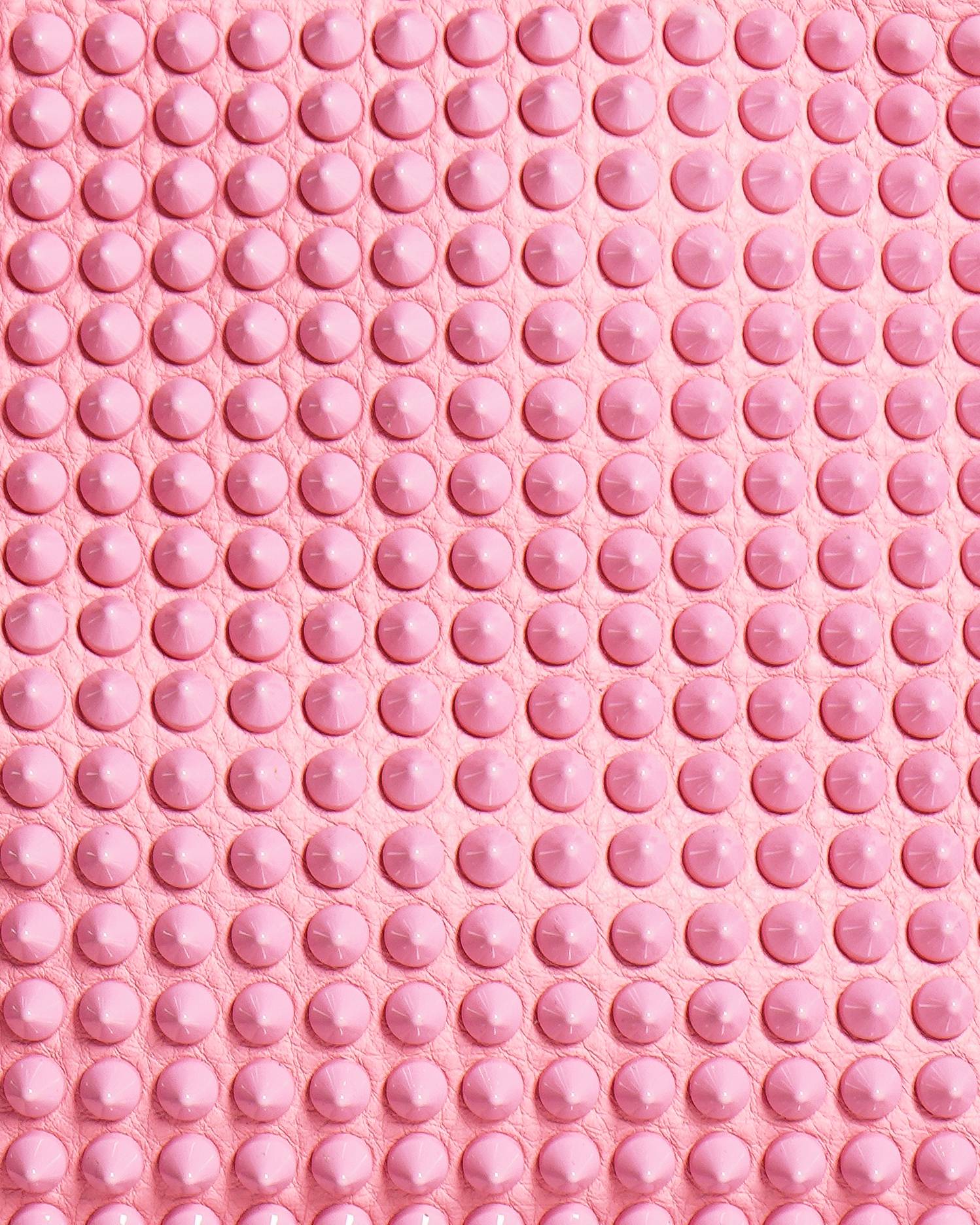 Christian Louboutin Pink Pebble Leather Panettone Spike Satchel