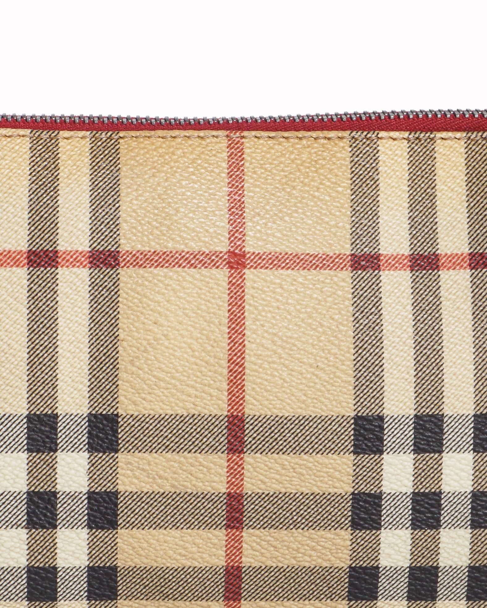 Burberry Haymarket Check Coated Canvas Pochette Pouch