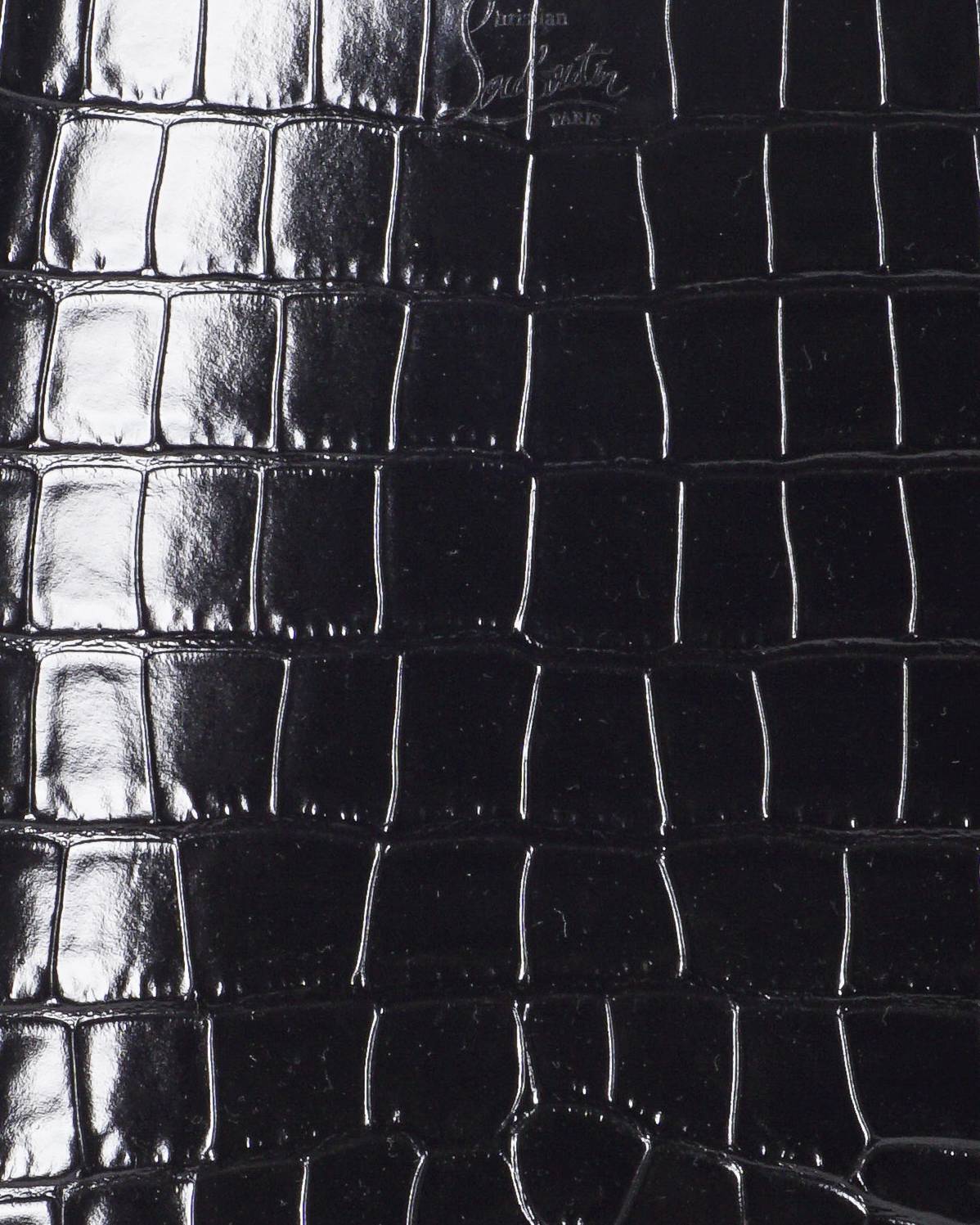 Christian Louboutin Black Croc Cabarock Tote Bag
