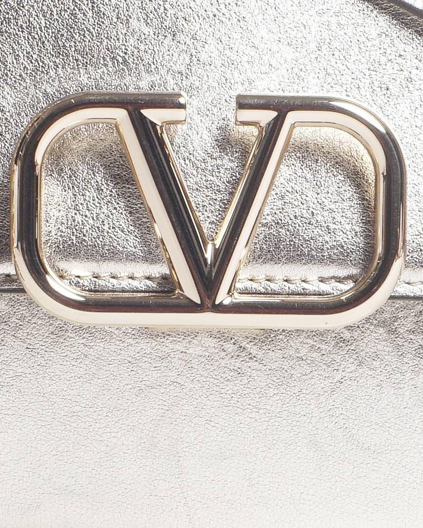 Valentino Garavani Gold Metallic VLogo Signature Shoulder Bag