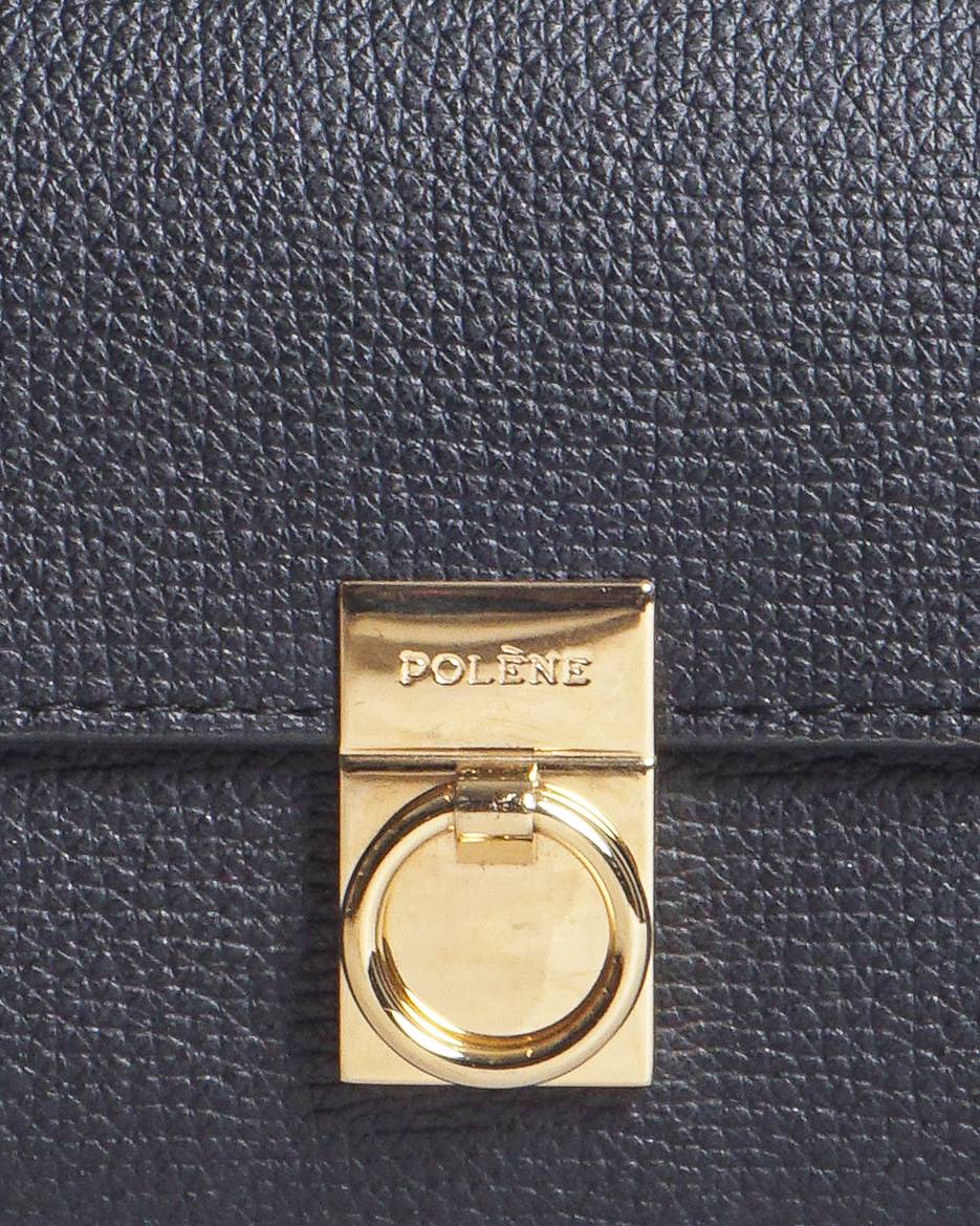Polène Numéro Sept Black Textured Leather Belt Bag