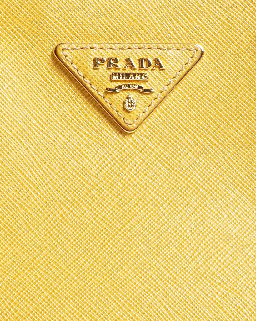 Prada Yellow Saffiano Leather Galleria Dome Tote Bag