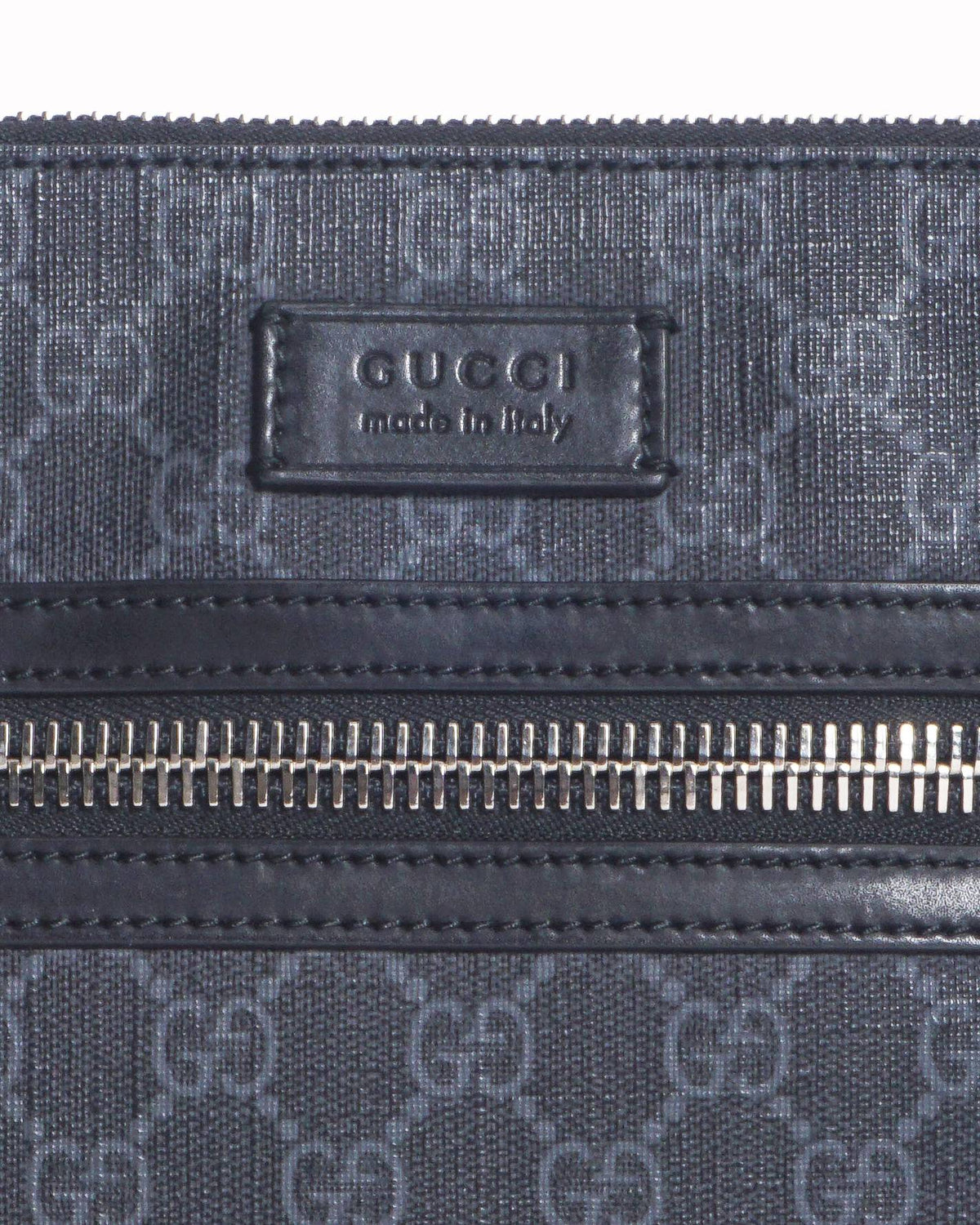 Gucci Black & Grey GG Supreme Web Stripe Messenger Bag