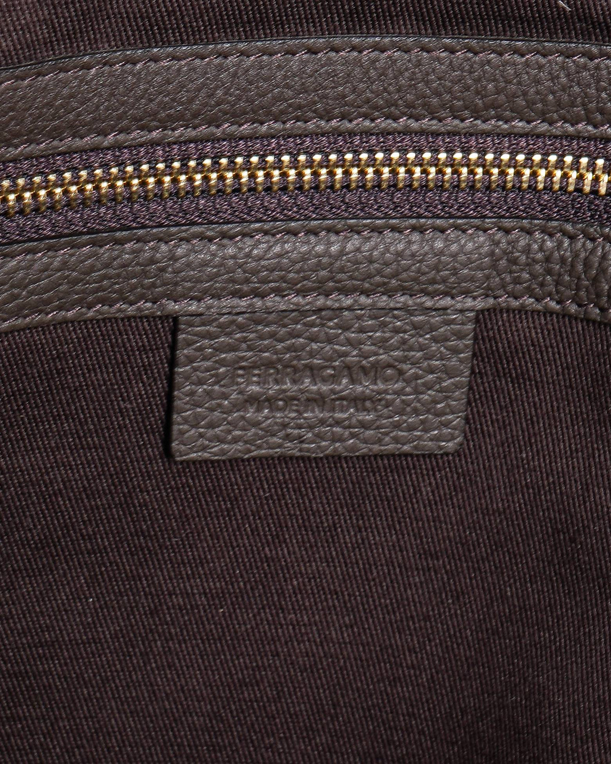 Salvatore Ferragamo 
Gancini Leather Briefcase in brown