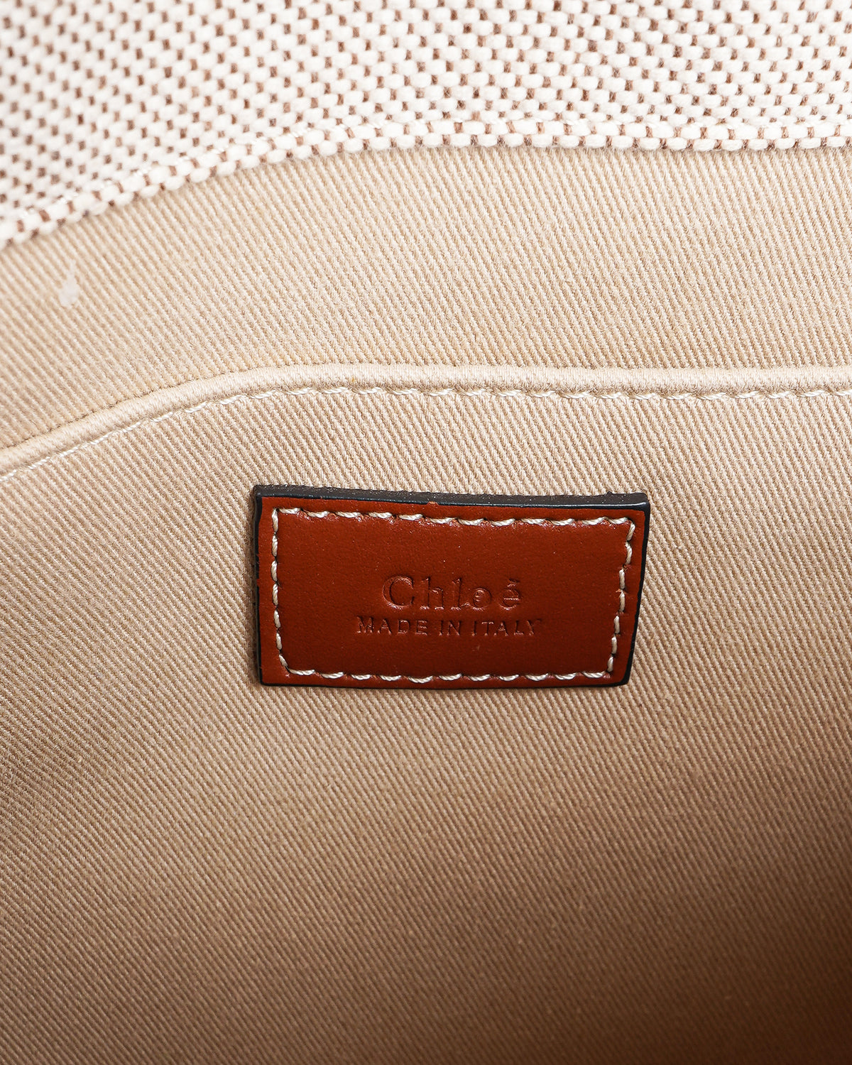 Chloé Beige Woody Medium Tote Bag