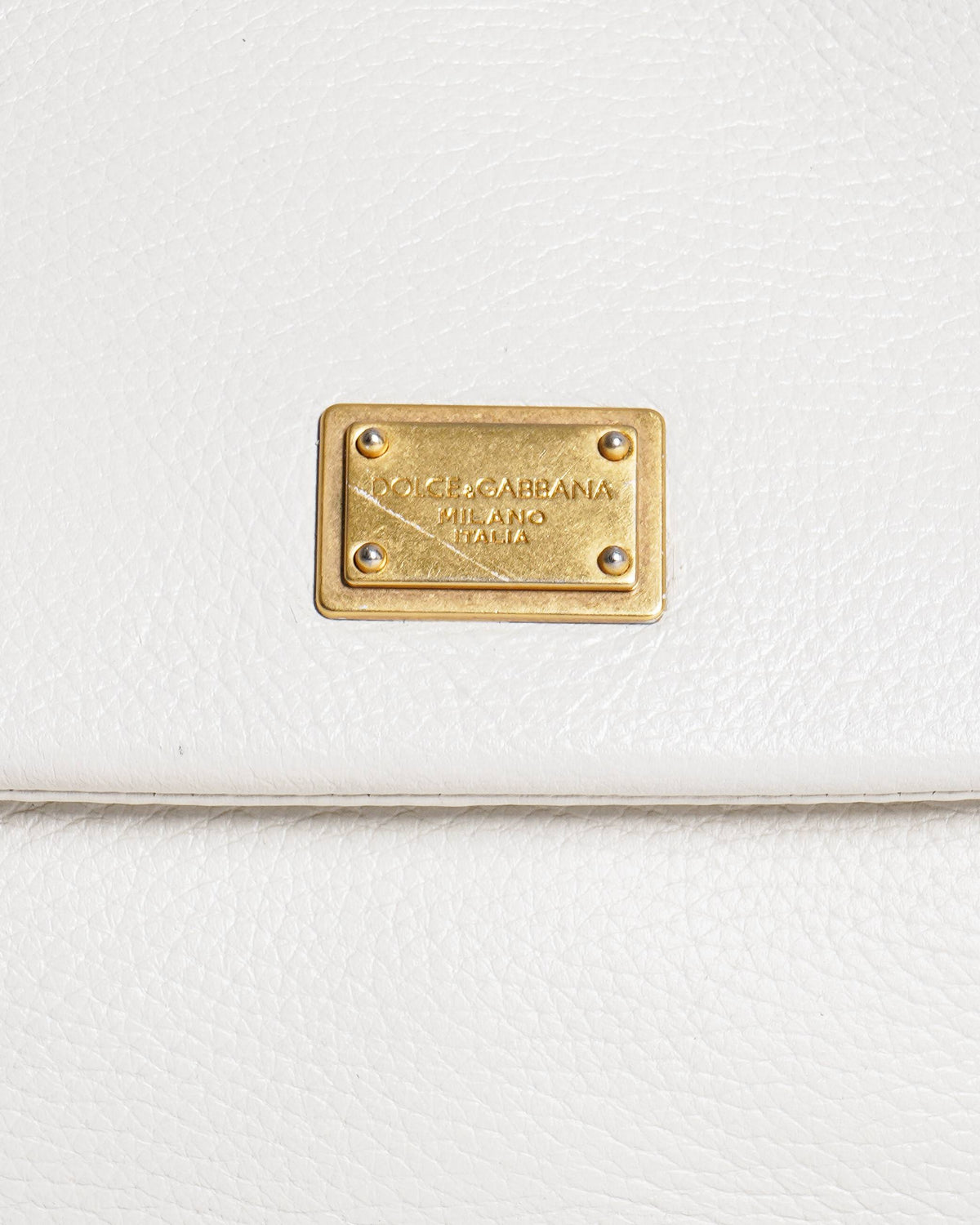 Dolce & Gabbana Limted Editiion My Sicily plongé calfskin shoulder bag in white