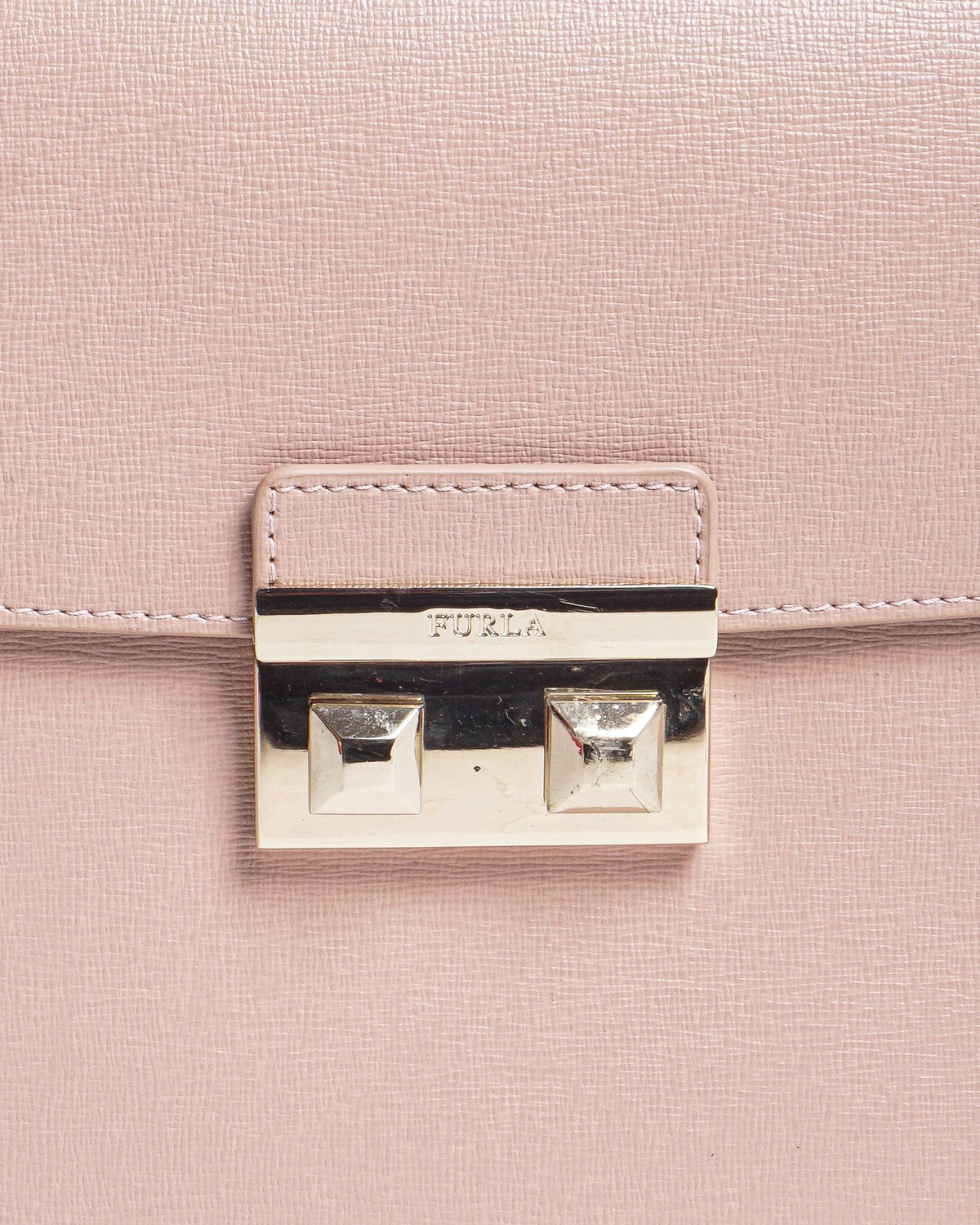 Furla Metropolis Beige Saffiano Leather Satchel