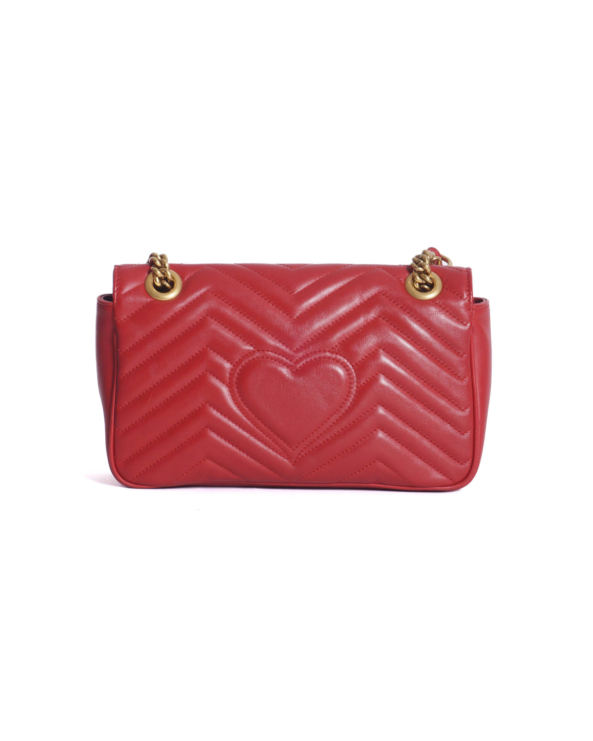Gucci Red GG Marmont Medium Matelassé Leather Shoulder Bag