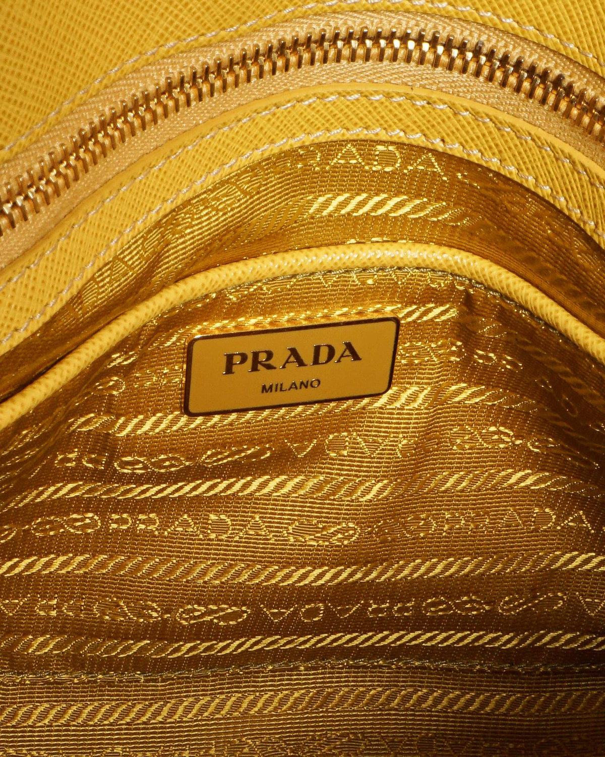 Prada Yellow Saffiano Leather Galleria Dome Tote Bag