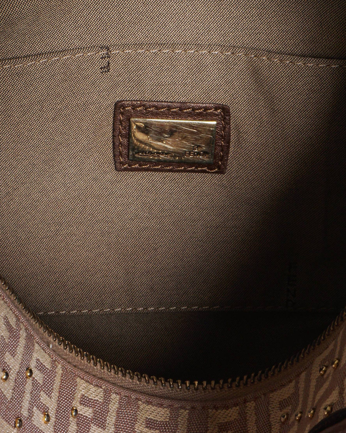 Fendi Forever Bauletto Zucchino Canvas Boston Bag