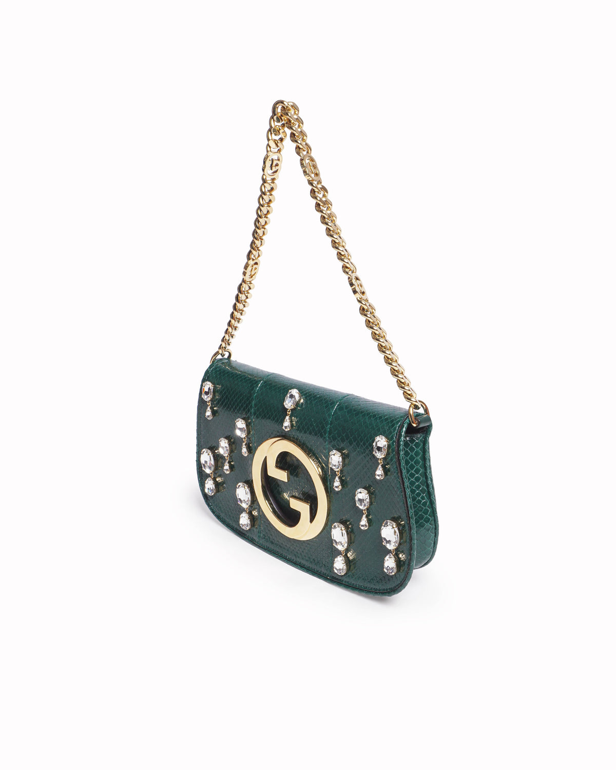 Gucci Nojum Blondie Green Python Crystal Shoulder Bag