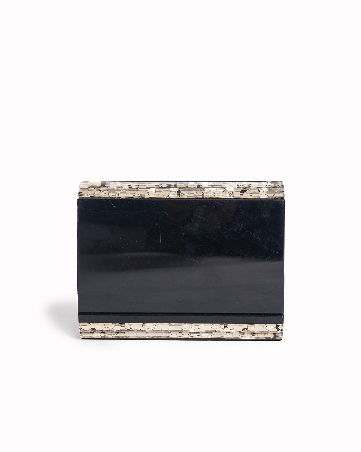 Jimmy Choo shimmering acrylic & suede candy chain clutch
