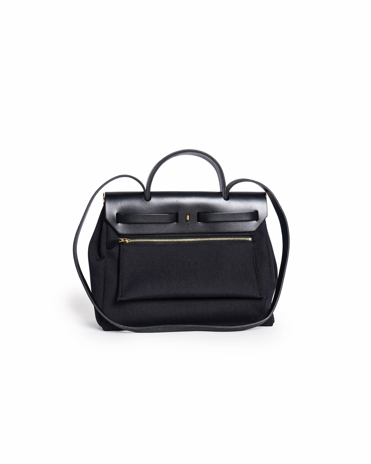 Hermès Herbag Zip in Military Canvas and Vache Hunter Cowhide