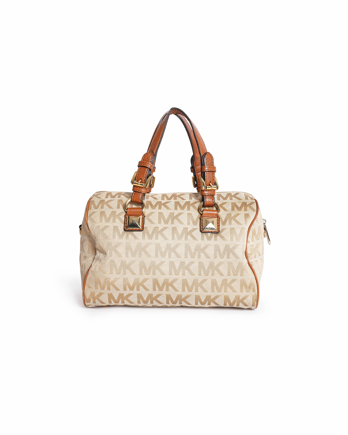Michael Kors Grayson Satchel in signature tan and brown Monogram pattern