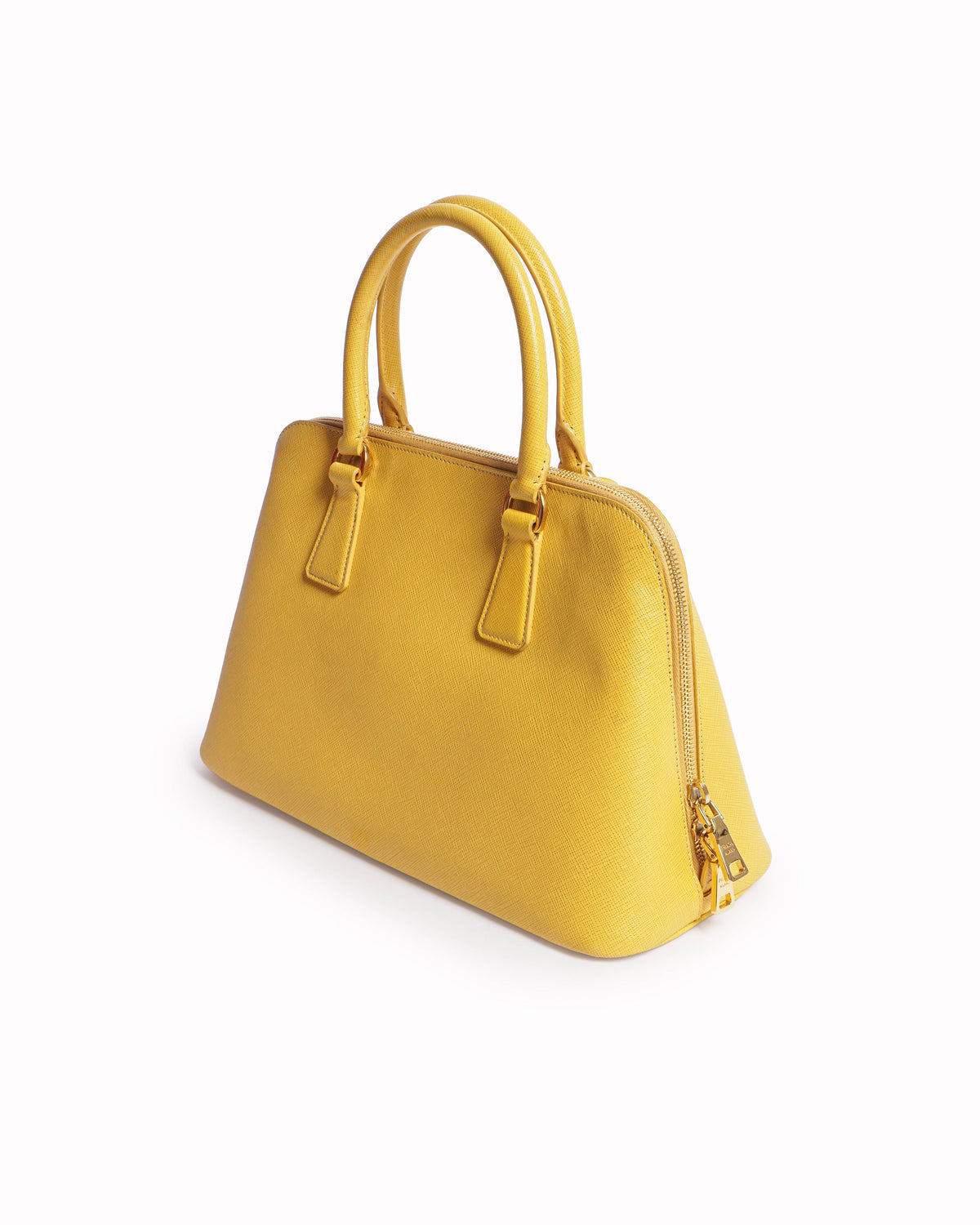Prada Yellow Saffiano Leather Galleria Dome Tote Bag