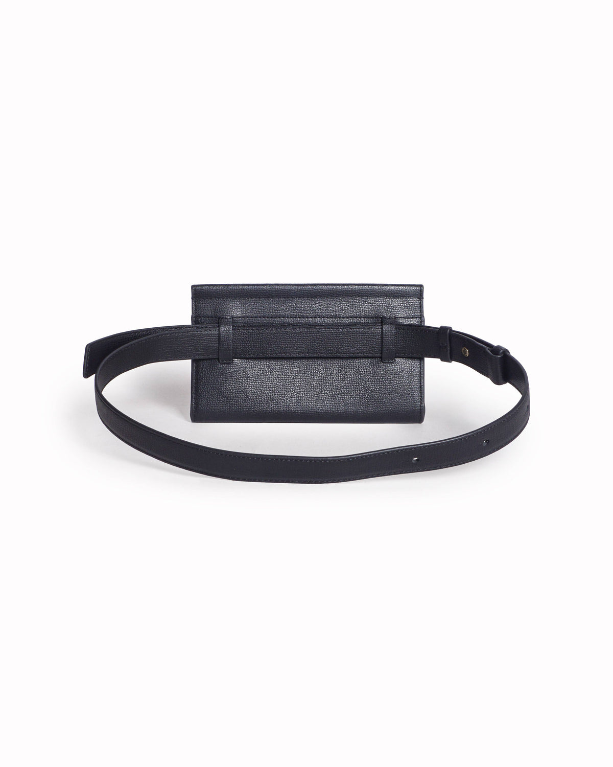 Polène Numéro Sept Black Textured Leather Belt Bag