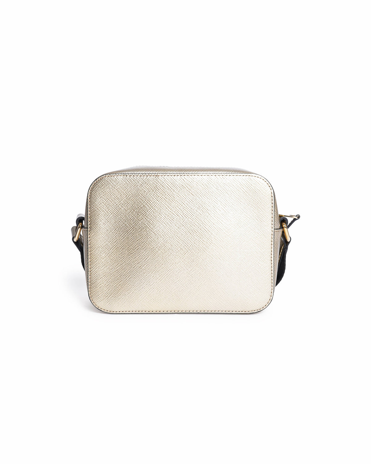 Smythson Metallic Gold Crossgrain Leather Camera Bag