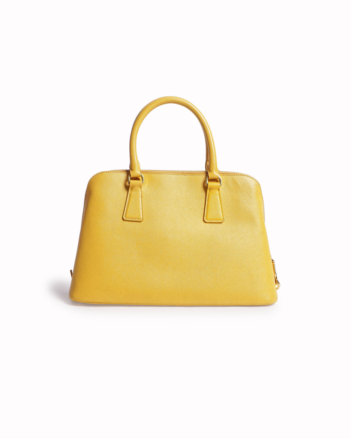 Prada Yellow Saffiano Leather Galleria Dome Tote Bag