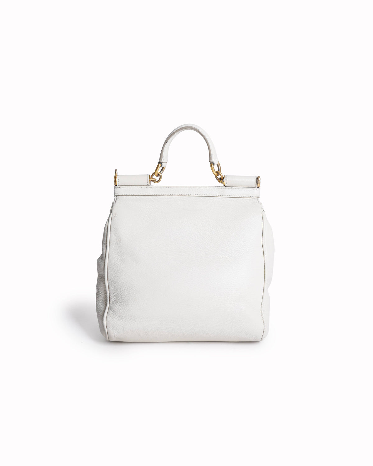 Dolce & Gabbana Limted Editiion My Sicily plongé calfskin shoulder bag in white