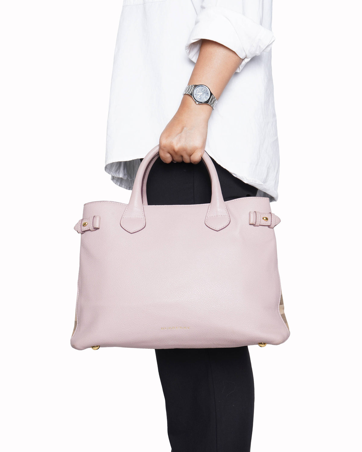 Burberry pale orchid Derby Leather bag