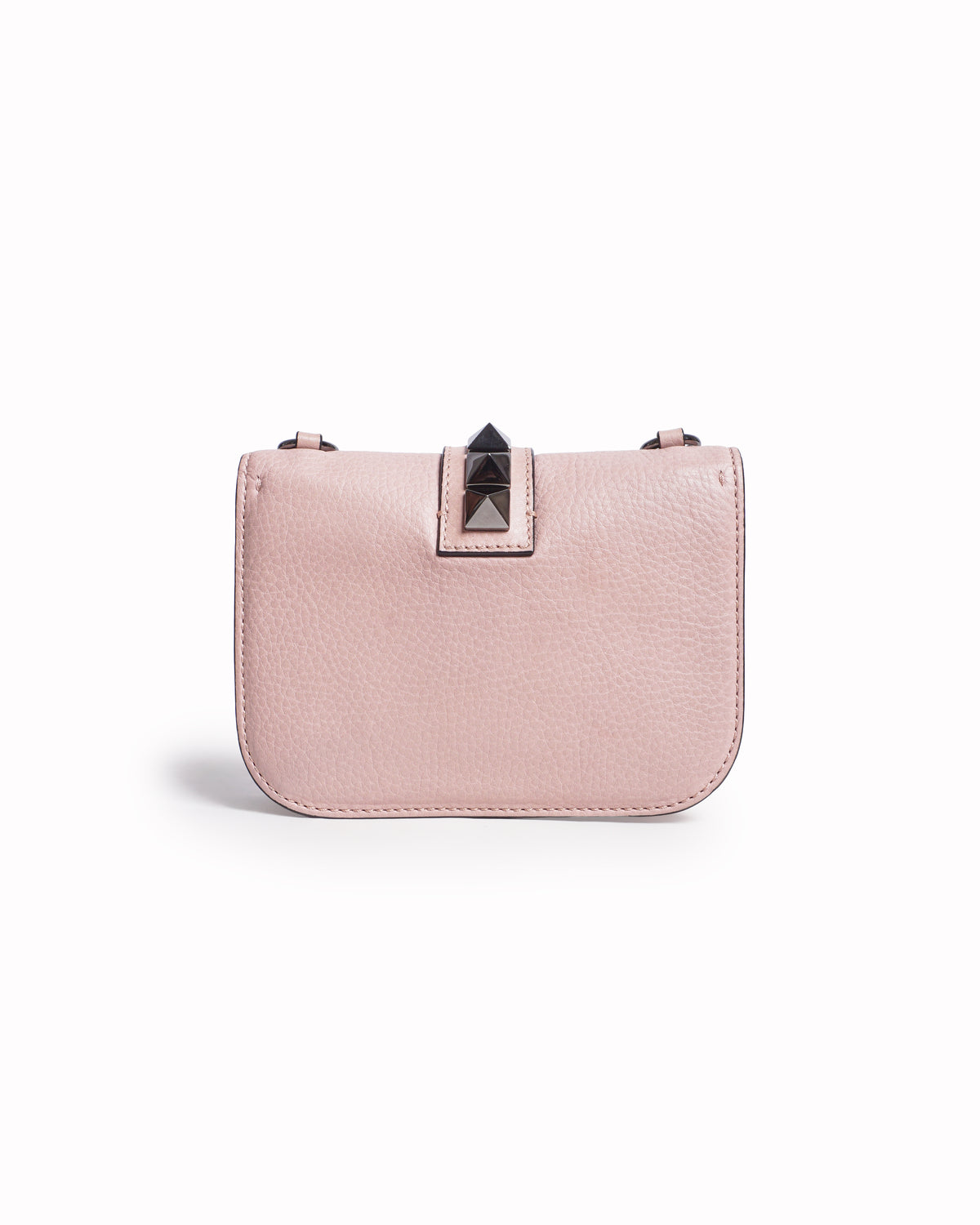 Valentino Dusty Pink Leather Rockstud Glam Lock Flap Bag