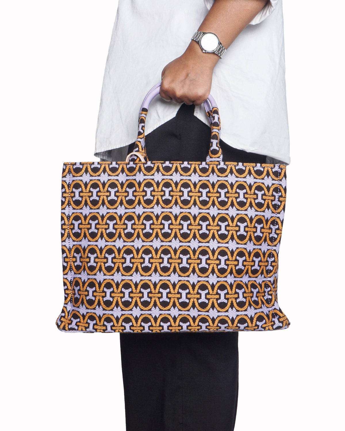 Coccinelle Monogram Woven Canvas Tote Bag