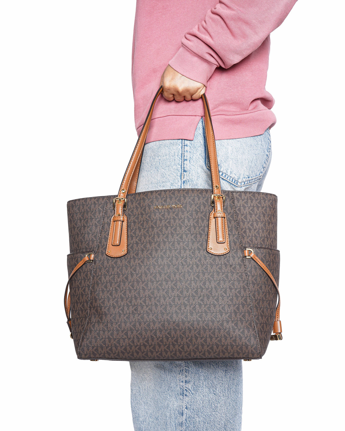 Michael kors jet set monogram tote bag